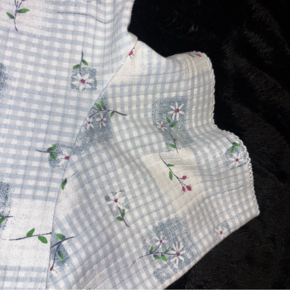 Vintage Y2K Rebecca Malone Blue Gingham Floral Button Top - Picture 5 of 5